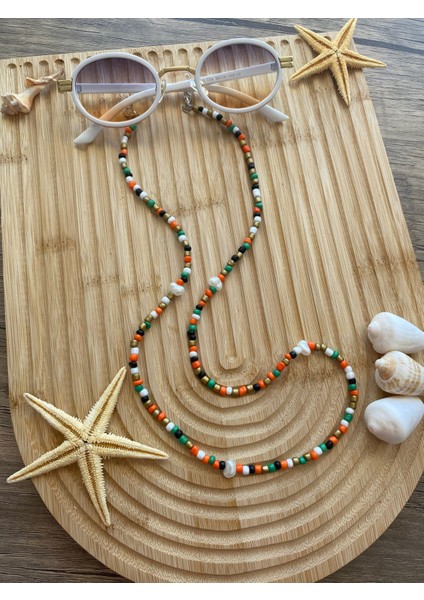 Yeşilturuncu Gözlük Askısı Gözlük Ipi