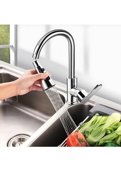 3 Fonksiyonlu Dönüş Gücüyle Pratik Su Kullanımı Metalik Musluk Başlığı