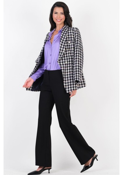 Oresto Düşük Bel Lastikli Ispanyol Paça Pantolon Siyah fiyatları