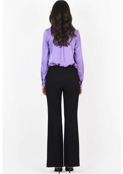 Oresto Düşük Bel Lastikli Ispanyol Paça Pantolon Siyah fırsatları