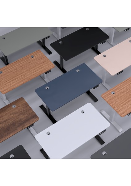 O-Flex Tek Motorlu Elektrikli Yükseklik Ayarlı Masa - 120x60 - Pasifik Mavi