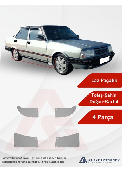 Fiat Tofaş Şahin-Doğan-Kartal Laz Parçalık 4 Parça Tüm Model Yıllarına Uygun Krom Paslanmaz Çelik