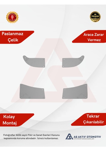 Fiat Tofaş Şahin-Doğan-Kartal Laz Parçalık 4 Parça Tüm Model Yıllarına Uygun Krom Paslanmaz Çelik fiyatları