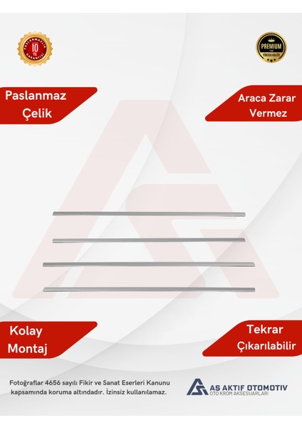 Fiat Uno Cam Çıtası 4 Parça Tüm Model Yıllarına Uygun Krom Paslanmaz Çelik fiyatları