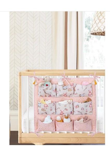 Anne Bebek 9 Cepli Beşik Kenarı Düzenleyici, 54*49 Cm, Mavi Renk ve pembe renk seçeneği indirimleri