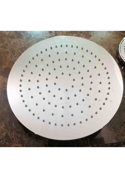 Yuvarlak Duş Başlığı Ankastre - Tavandan 24 cm - El Duşu Dahil Tam Set Yağmur Akışlı Aqurain - Krom