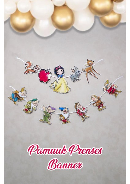 Pamuk Prenses Banner Pamuk Prenses Ve Yedi Cüceler Tema Banner Duvar Süsü