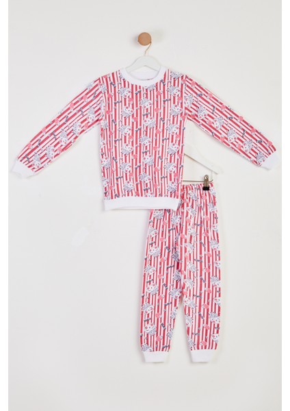 Kız Çocuk Fuşya Baskılı Pijama Takımı - 26449