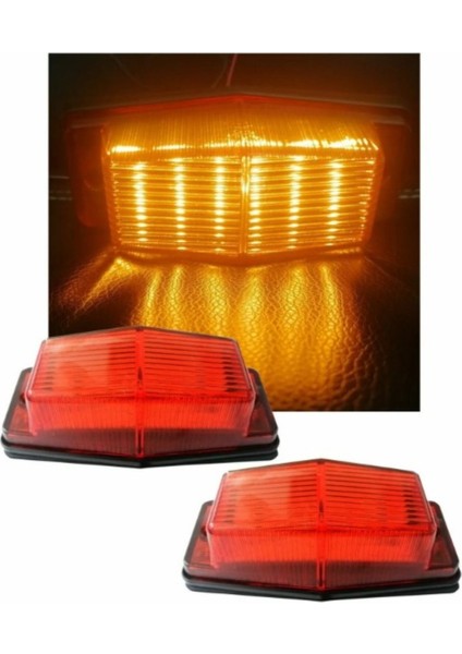(2 Adet) Universal Sarı-Turuncu Sinyal ve Ön Panjur Lamba Ledli 12V-24V