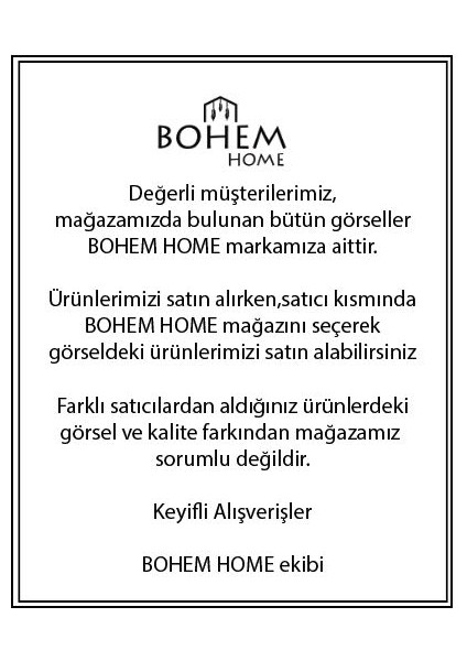 Bohem Home El Yapımı Hasır Tepsi