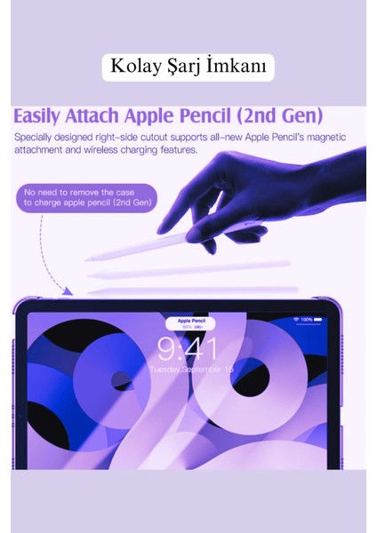 iPad 10.9 Inç 10.nesil Uyumlu Fuchsia Smart Cover Standlı Katlanabilir Akıllı Tablet Kılıfı fiyatları