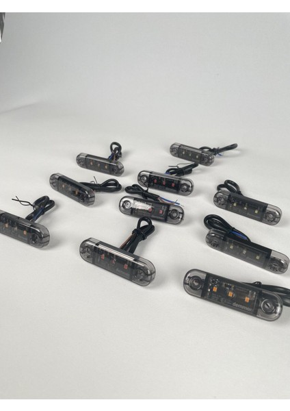 (10 Adet) Demmon Parmak LED Sarı Renk 12V-24V modelleri