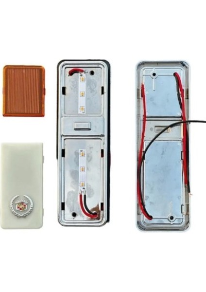 (2 Adet) Cadillac Gazetelik Turuncu-Beyaz Çiftcam 12V-24V fiyatları