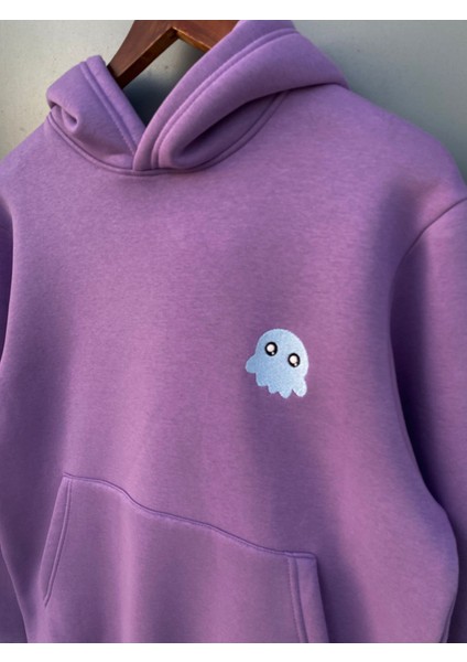 Kapüşonlu Sweatshirt Kalamar Desen 3 Iplik Şardonlu Kalın Kaliteli