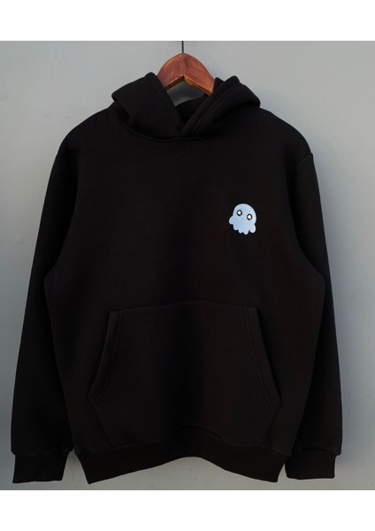 Kapüşonlu Sweatshirt Kalamar Desen 3 Iplik Şardonlu Kalın Kaliteli