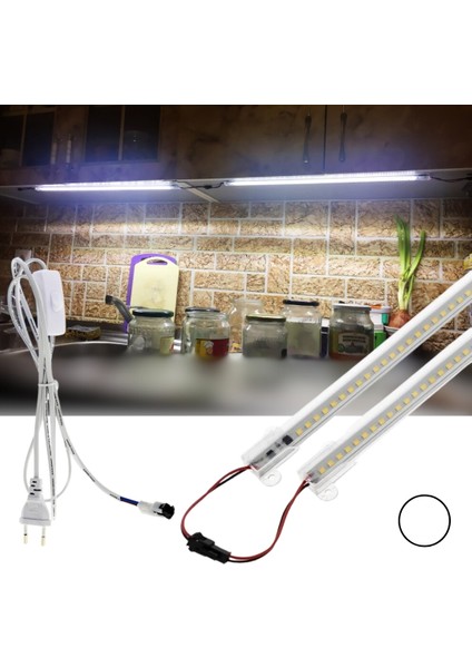 SB-6510 2 Adet 50 Cm Yüksek Lümen LED Şerit 220V Fişli ve Butonlu Eklenebilir Çubuk Bar LED