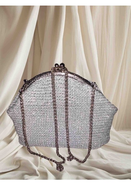Müjde Home & Butik Başak Modeli Metalik Klipsli Çanta