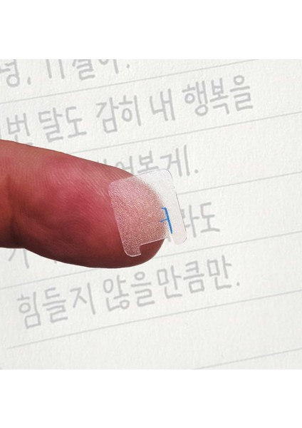 Korece Klavye Etiketi - Şeffaf Arka Planlı Mavi Harfler - Korean Keyboard Sticker