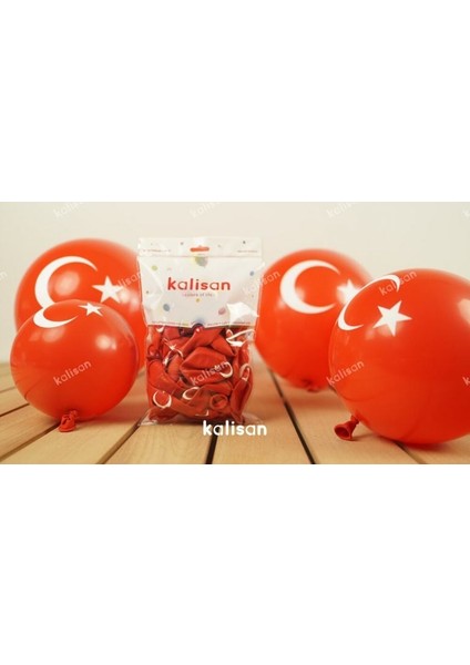 Kalisan 12'' Tc Ay Yıldız Baskılı Balon 25’li