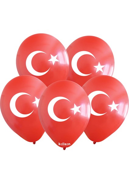 Kalisan 12'' Tc Ay Yıldız Baskılı Balon 25’li