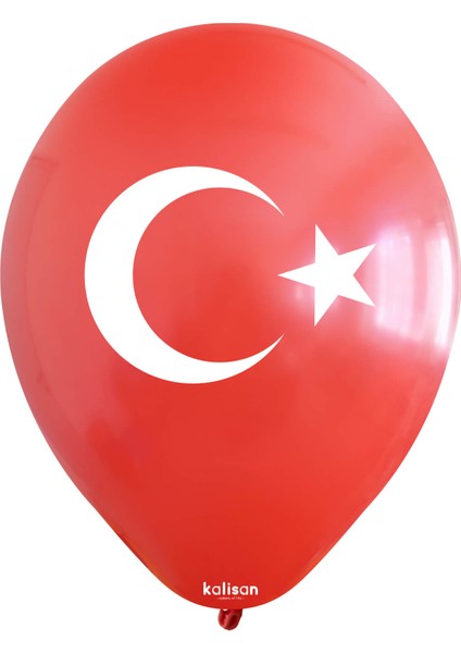 Kalisan 12'' Tc Ay Yıldız Baskılı Balon 25’li