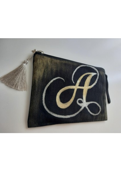 Kişiye Özel Tasarım - Harf Tasarım Clutch/Cüzdan/Makyaj Çantası/Çantaiçi Düzenleyici