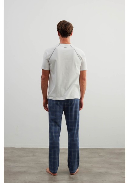 Erkek Pamuklu Reglan Kısa Kollu Pijama Üstü