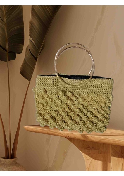 Müjde Home & Butik Simli Popcron Modeli Halka Sap Modeli Çanta fiyatları
