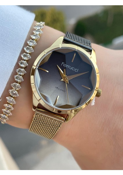 Hasır Kordon Kesme Camlı Kadın Kol Saati ve Bileklik