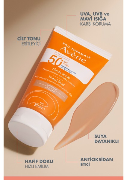 Tinted Fluide Renkli Güneş Kremi Spf50+ 50 ml