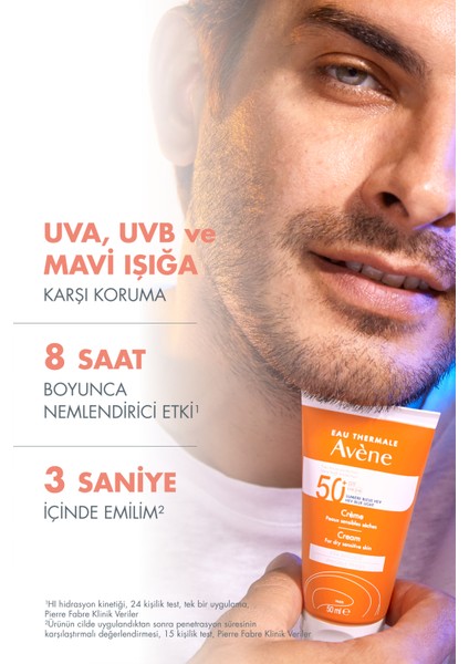 Fragrance-Free Cream Kuru Ciltler İçin Güneş Koruyucu 50 ml