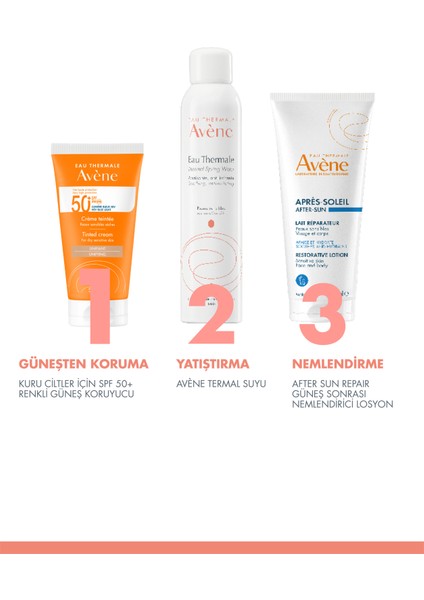 Tinted Cream SPF 50 + Kuru Ciltler için Renkli Güneş Koruyucu 50 ml