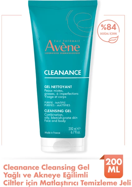 Cleanance Yağlı Ciltler İçin Matlaştırıcı Temizleme Jeli 200 ml