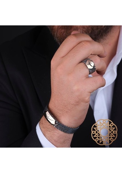 Hiç Örgü Gümüş Erkek Yüzük Modeli