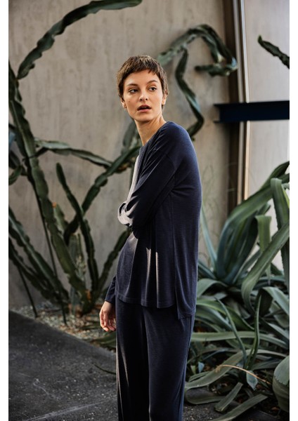 Kadın Flamlı Modal Uzun Kollu T-Shirt fiyatları