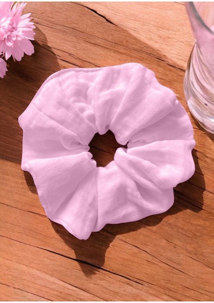 Dev Boy Muslin Saç Lastiği Oversize Pamuklu Saç Tokası Scrunchie Toka