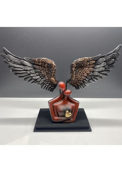 Sevgili Çift Melek Kanatlı Biblo