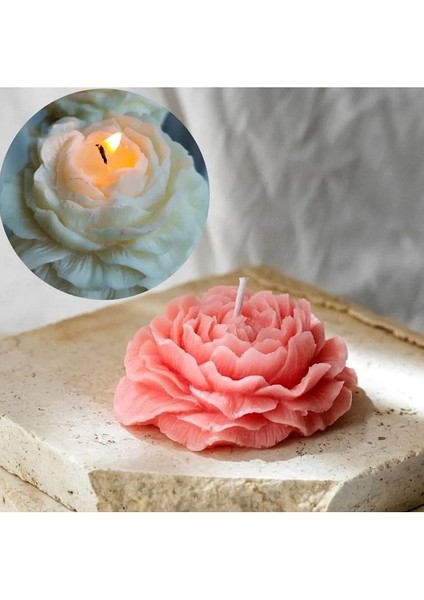 Şakayık Çiçek Mum Silikon Kalıbı Mum Kalıbı (2 Adet Silikon Kalıp)