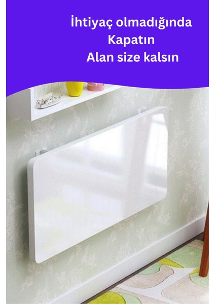 mdf lam 4 köşesi oval parlak beyaz duvara monte kırma katlanır mutfak ve yemek masası modelleri