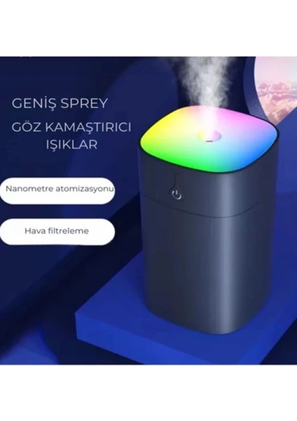 Renkli Nemlendirici Ev USB Taşınabilir Nemlendirici ile Atmosfer Renk Işık Gece Lambası Hava Temizleme Nemlendirici fırsatları