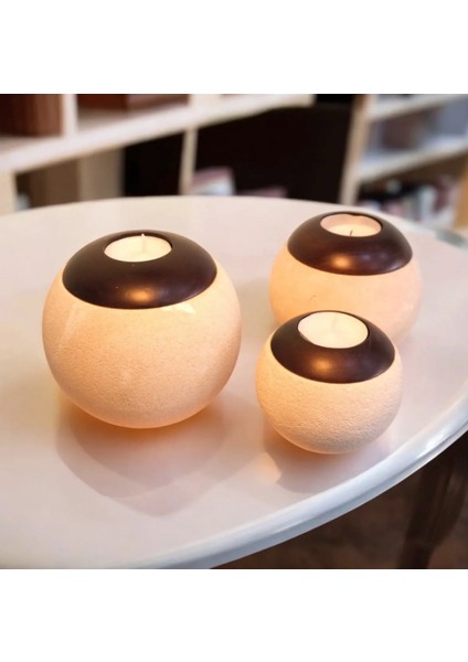 Tea Light Taş Ahşap Mumluk,beton Mumluk,tee Light Mumluk Seti fiyatları