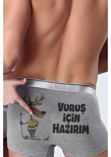 Golfçü Geyik Vuruşa Hazır Karikatürlü Erkek Baksır