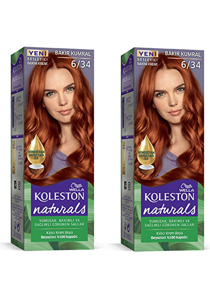 Naturals Saç Boyası Bakır Kumral 6/34 2x Paket - CPB2946-8727