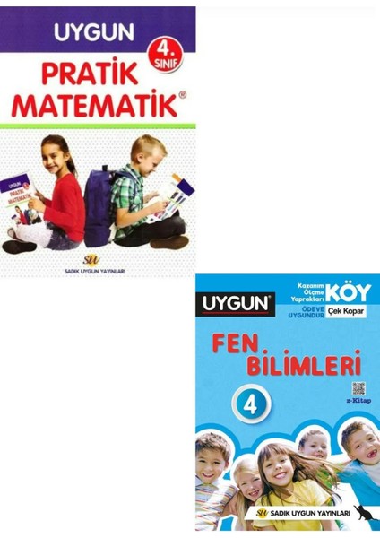 4.sınıf Pratik Matematik Alıştırma Kitabı + Fen Bilimleri Köy Yaprak Test