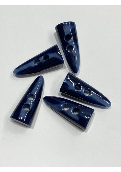 Fil Dişi Düğme Çoban Düğme/ 4 cm / 5 Li Set /kırçıllı Seri / Lacivert