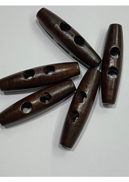 Ahşap Çoban Düğme 5 Li Set / 5 cm / Kahve