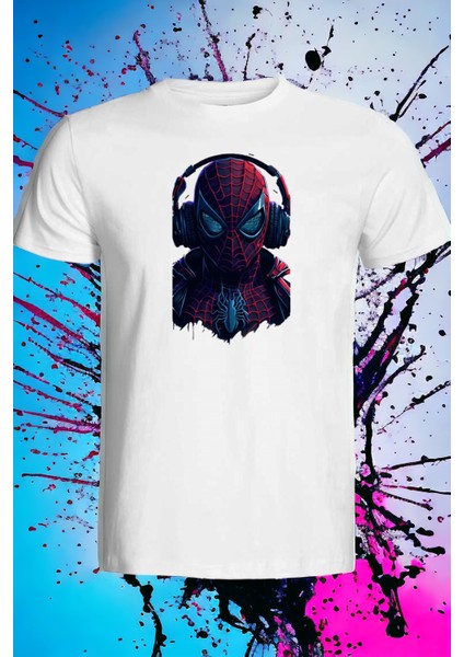 Spider Man Özel Koleksiyon Ön Taraf Baskılı Beyaz T-Shirt Tişört fiyatları