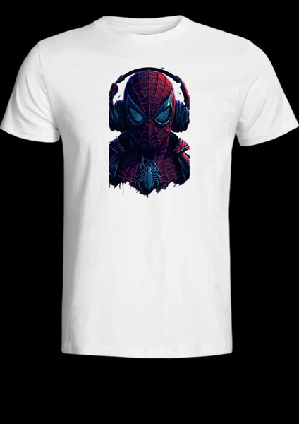 Spider Man Özel Koleksiyon Ön Taraf Baskılı Beyaz T-Shirt Tişört modelleri