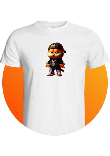 Garfıeld Tasarımlı Beyaz T-Shirt Tişört fiyatları