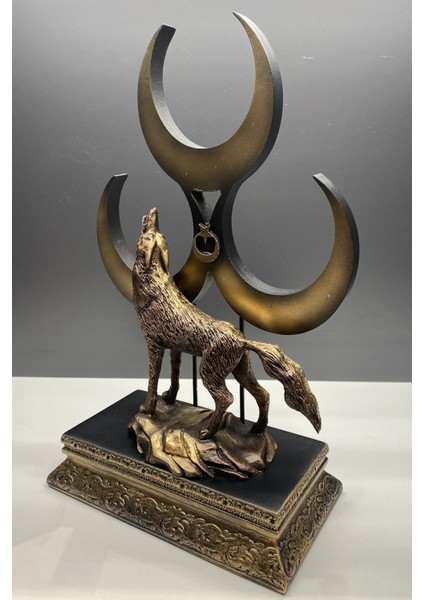 Dekoratif 3 Hilal Kurt Gold Eskitme Biblo